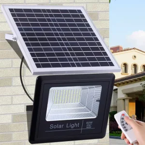 Outdoor 100W LED Solar Flood Lights Motion Sensor ABS Aluminum Body IP67 ROHS CCC Certified 6500K 6000K Color Temperature for