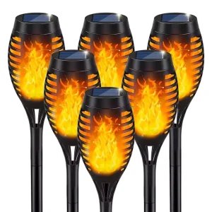 Outdoor 12 LED Flame Solar Torch Lamp Intelligent Light Control Induction Street Lights for Garden