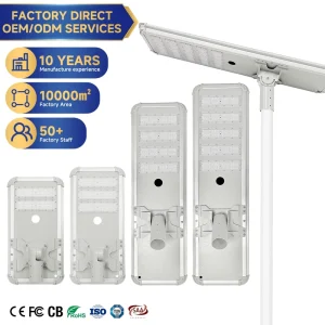 Outdoor 200W-500W Smart Solar Street Light CRI90 IP65 Waterproof with Motion Sensor