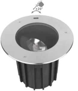 Outdoor 316 Stainless Steel Adjustable-Angle Recessed Deck Spotlight IK09 IP67 Anti-Vertigo Step Underground Light