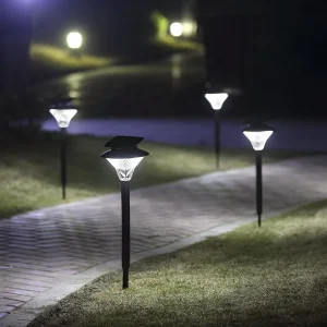Outdoor 60LED Solar Power Path Garden Post Yard Lights