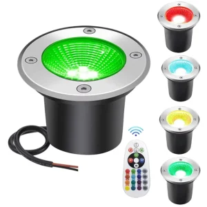 Outdoor 6W Waterproof RGB LED Underground Light with Remote Controller 12V 24V for Garden Path Park Floor