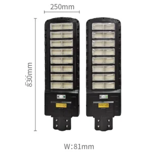 Outdoor All in One Integrated Street Light 500W 600W 700W 800W LED Solar Street Light 3.2V 12000MA Adjustable Angle Garden Light