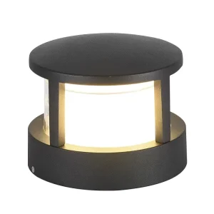Outdoor Aluminum IP65 rgb pir dimmable 12v 24v Porch Garden Lights Balcony Round LED Pillar Lamp