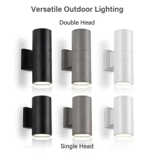 Outdoor Aluminum LED Waterproof Wall Lamp Double Head Shell E27 Modern Creative Courtyard Villa Garden Light