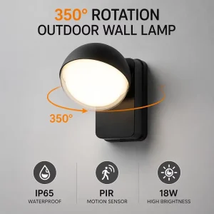 Outdoor Aluminum Long Strip Wall Lamp LED IP65 Waterproof Adjustable 12W Garden Wall Sconce Night Light