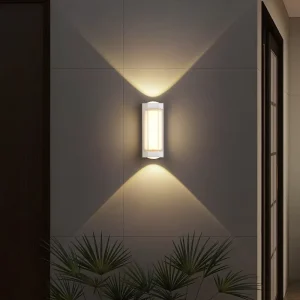 Outdoor Aluminum Polycarbonate Waterproof LED Wall Lamp for Garden Courtyard Gate Pillar Entrance Corridor Aisle Terrace