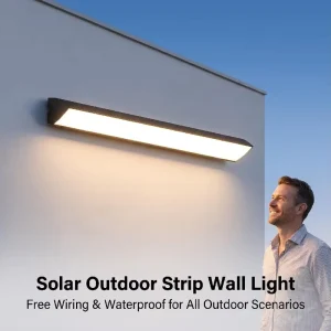 Outdoor Aluminum Wall Lamp Solar Powered Waterproof Villa Courtyard Balcony Exterior Strip Lighting Super Bright Garden Street