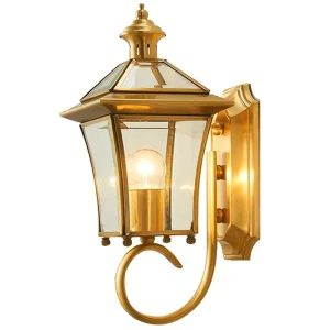 Outdoor Brass Wall-Mounted Lamp, Waterproof, for Corridor and Garden