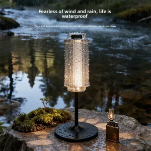 Outdoor Camping LED Lamp with Transparent Design, Rechargeable Battery
