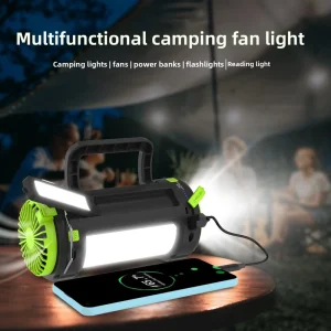 Outdoor Camping LED Lantern with Mosquito-Repellent Fan, Rechargeable Hanging Lamp