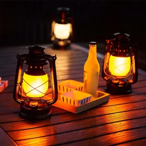 Outdoor Camping Retro Iron Coal Lamp Hand Held Oil Lamp