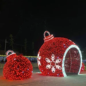 Outdoor Christmas LED Red Arch Ball Theme Lights Landscape Wedding Decorations Remote Control Dimmable Aluminium IP65
