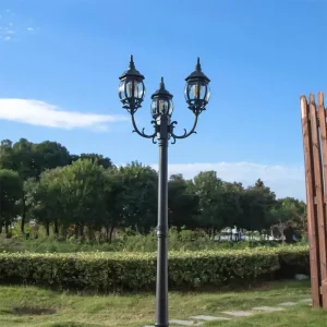 Outdoor Classic Waterproof Antique Street Light Garden Lighting Pole Lantern Top Lamp Cast Iron Aluminum Street Lamp Post