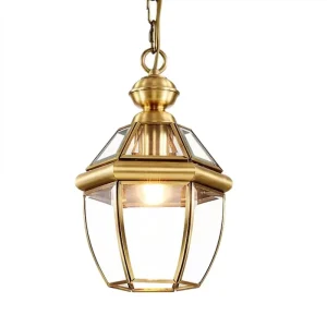 Outdoor Copper LED Ceiling Light American Style for Villas, Rooms, Balconies, Pavilions, and Gardens