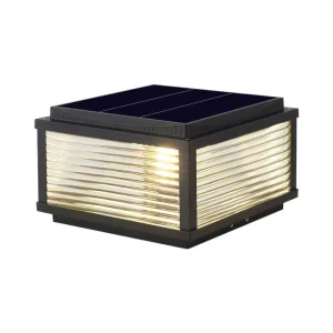 Outdoor Courtyard Garden Lawn Channel Landscape Column Lamp Solar LED Pillar Light