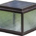 Outdoor Courtyard IP65 Solar LED Pillar Light Rechargeable with Light Sensor Cold White 180 Beam Angle for Lawn & Garden
