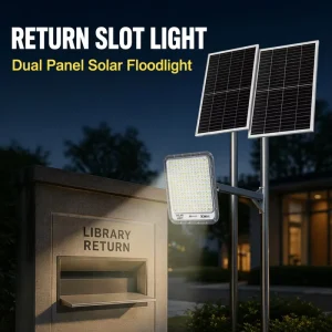 Outdoor Dual Solar Panel Spotlights Flood Light with Remote Exterior Solar Lights Aluminum Super Bright Solar Garden Waterproof