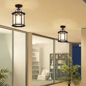 Outdoor Dustproof LED Pendant Ceiling Light for High-Bay Garden Villa Camping Corridor Entrance Pavilion Terrace