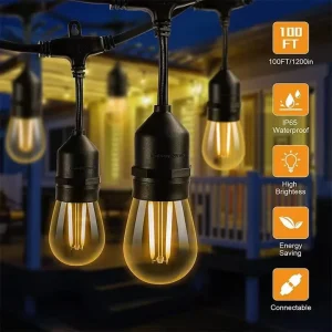 Outdoor E27 E26 Socket LED Energy Saving IP65 Waterproof for Certified Garden Use Christmas Decorative String Lights