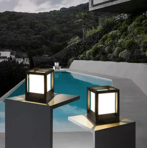 Outdoor E27 Garden Fence Post Pillar Light
