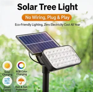 Outdoor Eco-friendly Solar LED Garden Light IP65 Waterproof Smart Spotlight with Motion Sensor and Voice Control