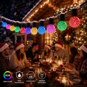 Outdoor Fairy String Lights Style Rgbic with Smart Patio Lights for Balcony Garden Celebration Decoration Kit Set Use