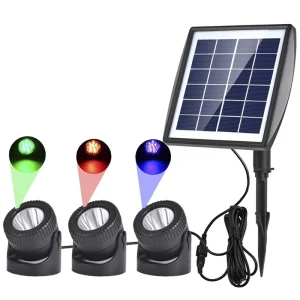 Outdoor Fixed Color Changing Lawn Backyard Lighting RGB Spotlight Solar Lawn Light