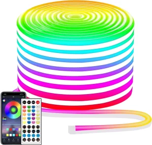 Outdoor Flexible RGB LED Strip Lights Dimmable Light Strip Decor Colorful Atmosphere Tape Lights for Cabinet Bedroom Christmas