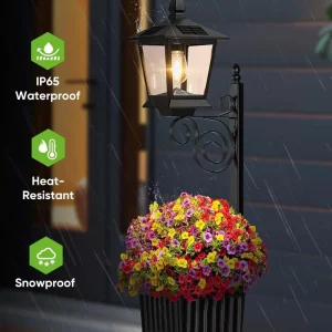 Outdoor Flower Pot 2-in-1 Wall-Mounted Solar LED Light IP54 for Garden Terrace Front Porch