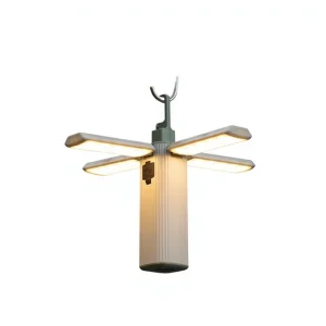 Outdoor Folding 4-Leaf Rechargeable Camping Lamp, USB, LED Tent and Canopy Light