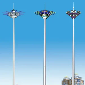 Outdoor Galvanized Steel Solar15m High Mast Light Post Lamp Pole for Garden and Highway Use 10 Year Warranty