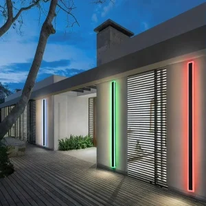 Outdoor Garden IP65 Aluminum Long Wall Lamp 110V RGB RGBWW 1M 1.2M 2M 2.4M Exterior LED Strip Linear Wall Light