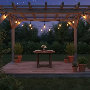 Outdoor Garden LED String Lights 105FT Commercial Grade Crystal Shatterproof Bulbs ETL Certified Heavy Duty Waterproof Dimmable