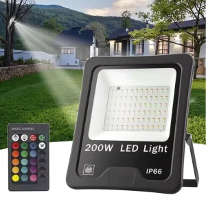 Outdoor Garden Lighting RGB 50W 100W 200W Reflector IP67 Waterproof COB LED Floodlight High Bright Dimmable Aluminum