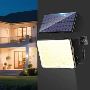 Outdoor Garden Modern Design Photocell Security Wall Mounted 82leds Solar Powered LED Sensor Light