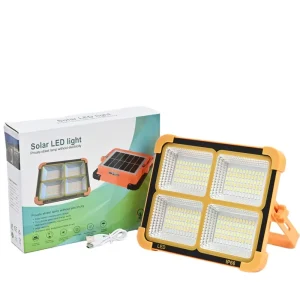 Outdoor Garden Rechargeable Solar LED Flood Lights 4 Lamp Head IP66 Rated Remote Control Waterproof ABS Portable Emergency Light
