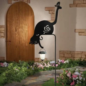 Outdoor Garden Solar Lights with Sunflower Statue Decor IP65 Rated LED Solar Lantern Water Resistant 360 Beam Angle