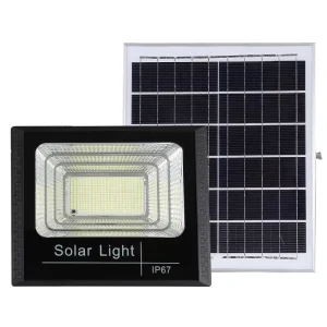 Outdoor Garden Solar Powered LED Flood Light 6000K Daylight Remote Control Dimmable Waterproof IP67 ABS Body Wall-Mounted