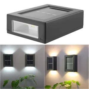 Outdoor Garden Waterproof Solar Night Light 2LED Wall Lamp Up and Down Luminous for Courtyard Staircase Solar Light