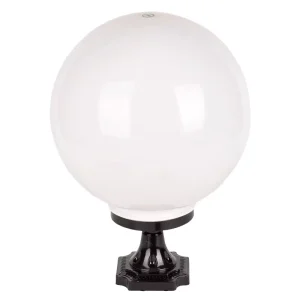 Outdoor Globe Light 200MM 250MM 300MM 400MM E27 Base Pillar Gate Lamp Waterproof Dimmable PVC