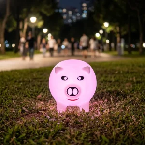 Outdoor Glowing Pig Light Halloween Christmas Garden Courtyard Landscape Decoration Faux Animal Waterproof Lawn Light Remote