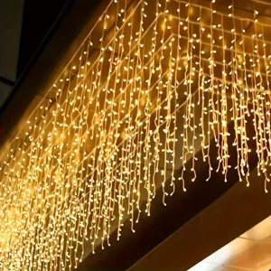 Outdoor Hanging Icicle String Lights for Roof Fence Patio Balcony Garden Christmas Holiday Decorative Lighting