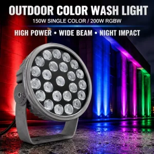 Outdoor High Bright Waterproof RGB LED Flood Light Aluminum IP66 DC24V AC85 265V Landscape Decoration Durable Light 5 Year