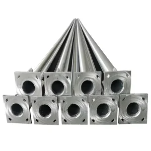 Outdoor High Mast Solar LED Lighting Hot-Dip Coated Steel Street Light Pole Wind Resistant 180km/h 50-Year Lifespan for Squares