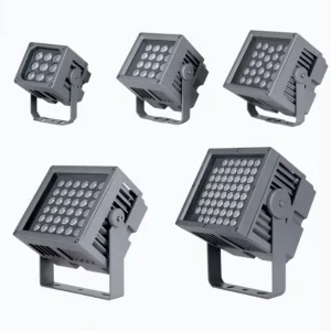 Outdoor High Power RGB White Color-Changing IP66 Waterproof Aluminum LED Flood Light CRI>85 for Building Facade Lighting
