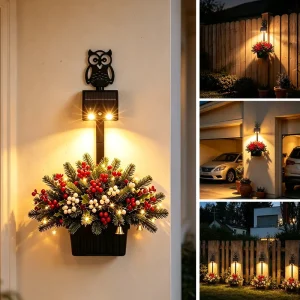 Outdoor Hook Hanging Basket IP54 Magnetic Solar Wall Light Waterproof Touch Wall Lamps Solar Porch Fence Garden LED Wall Lamps
