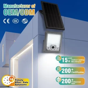 Outdoor House IP65 Waterproof Intelligent Motion Sensor High Brightness LED Solar Flood Light with Camera 2 Years