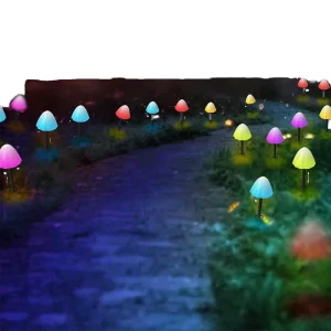 Outdoor IP44 Waterproof LED String Light Solar Landscape Mushroom Fairy Light Warm White CE Certified for Garden Courtyard