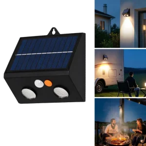 Outdoor IP54 Magnetic Solar Wall Light Waterproof Dimmable Touch LED Porch Fence Garden Light